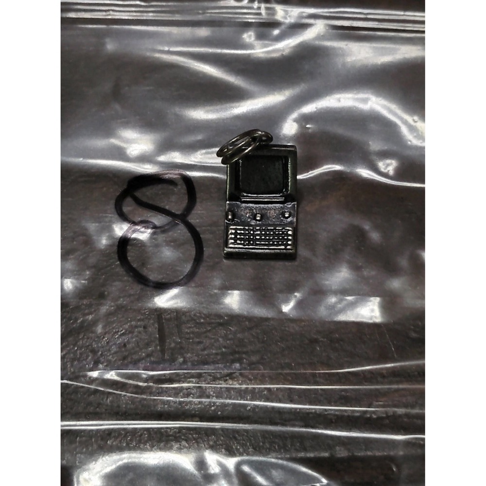 Vintage Retro Desktop Computer Terminal Charm Pendant 925 Sterling Silver Tech